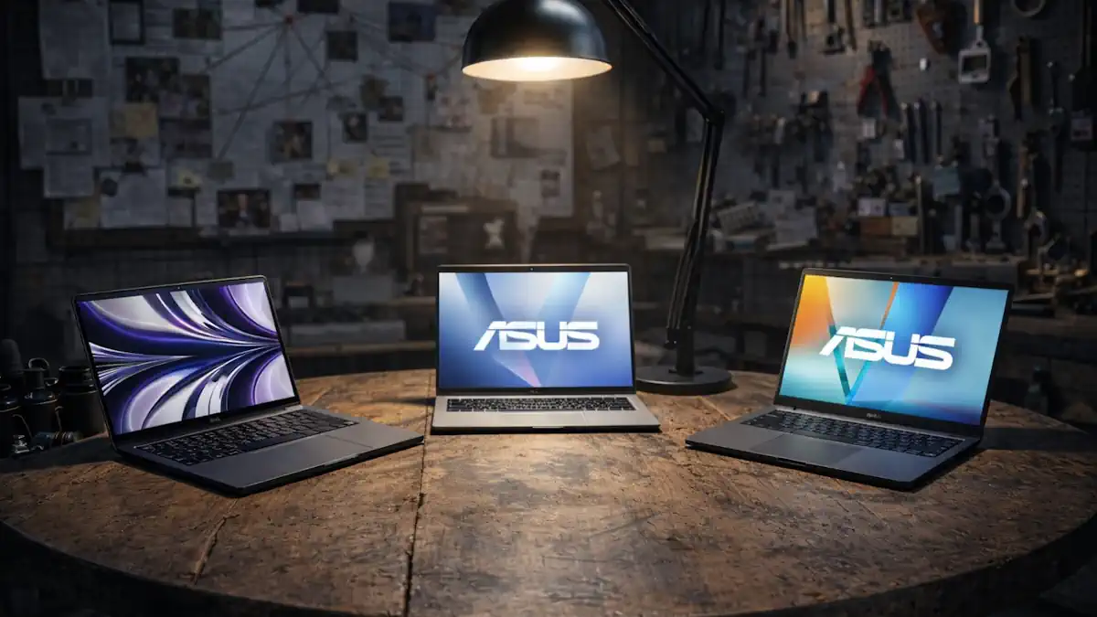 Os 3 notebooks com melhor autonomia de bateria em uma mesa redonda em ambiente intimista